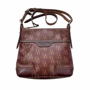 Dooney & Bourke Vintage DB Monogram Leather Trim Crossbody Bag